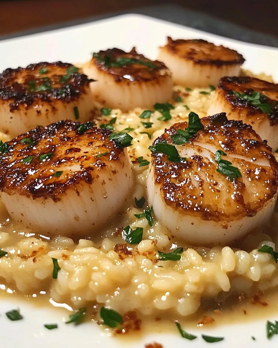 Champagne Risotto with Brown Butter Scallops