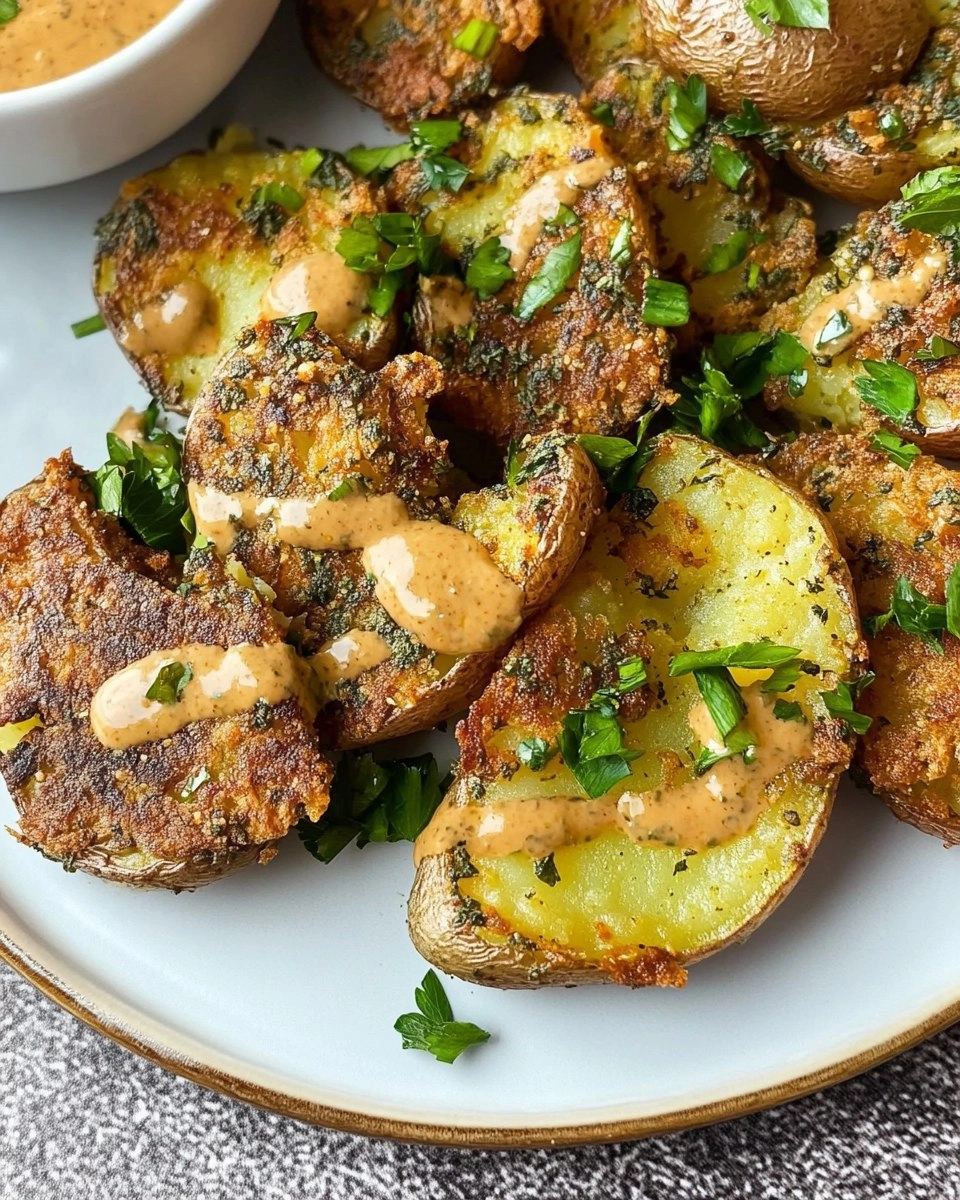Crispy Smashed Potatoes with Garlic & Za'atar