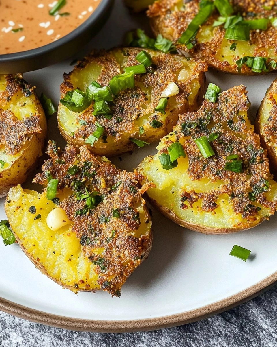 Crispy Smashed Potatoes with Garlic & Za'atar