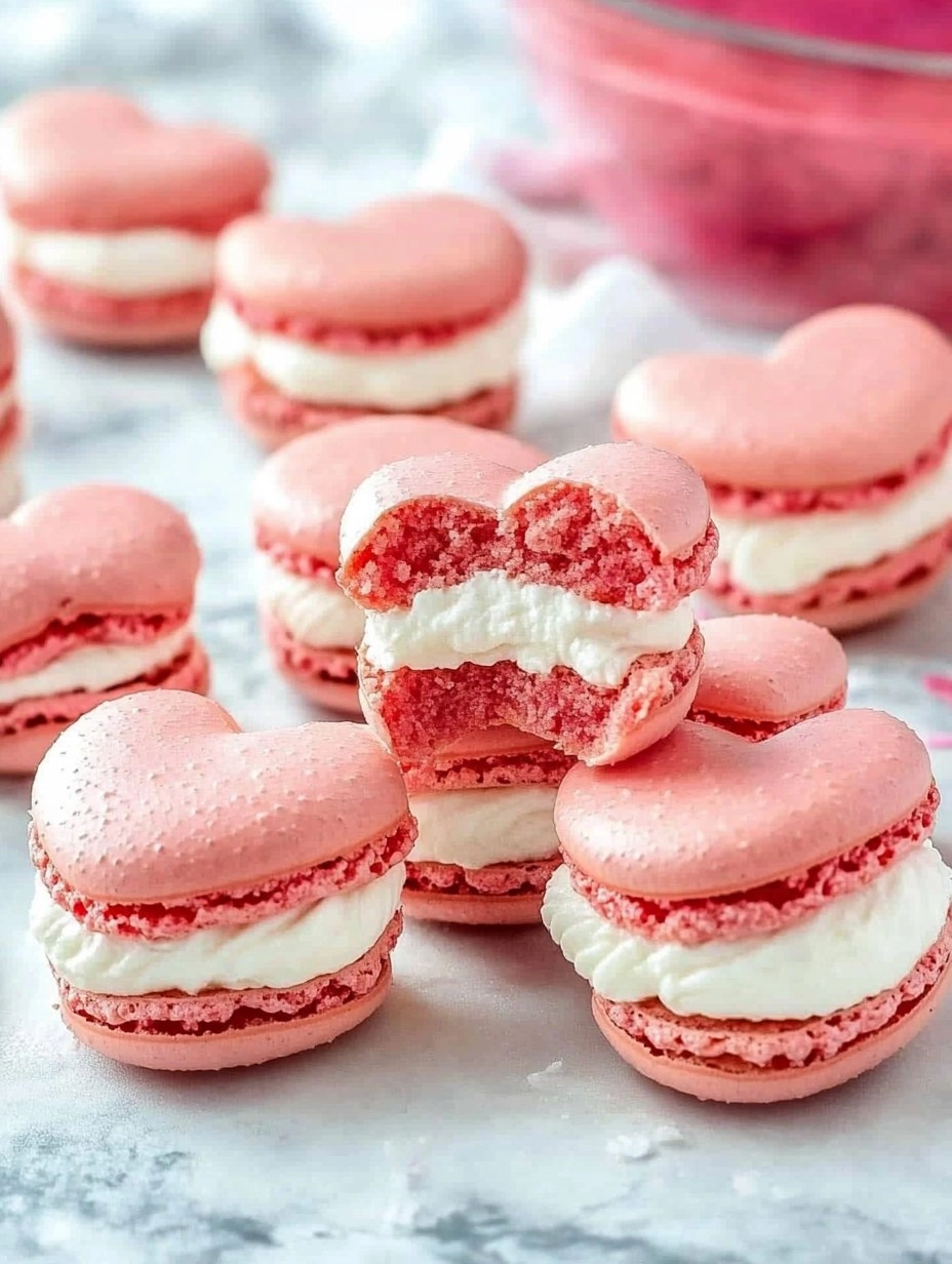 Galentine’s Brunch Foods : Heart-Shaped Macarons