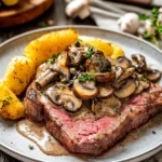 Pink-Roasted-Steak-with-Mushroom-Sauce-Recipe