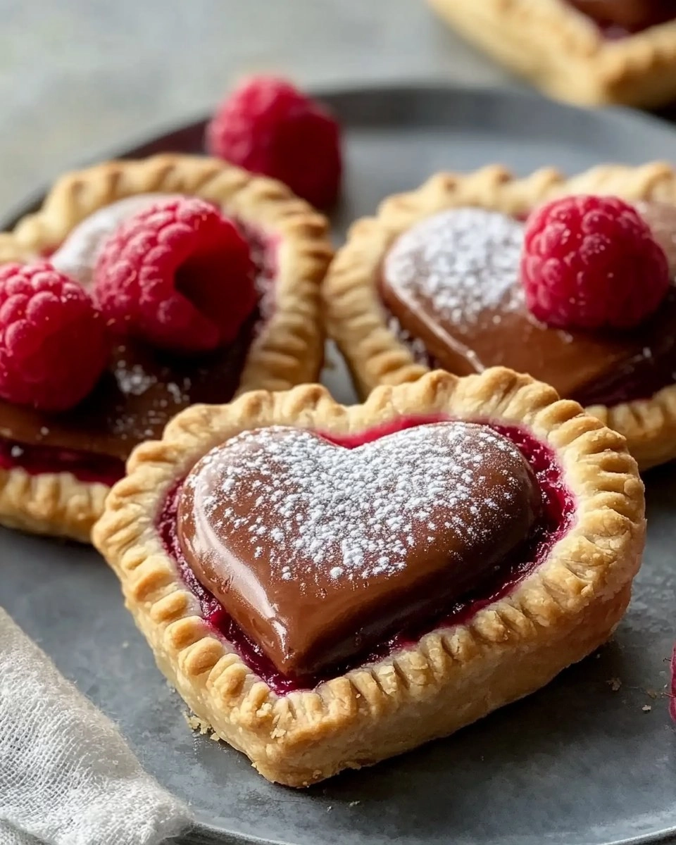 Raspberry Nutella Heart Pies