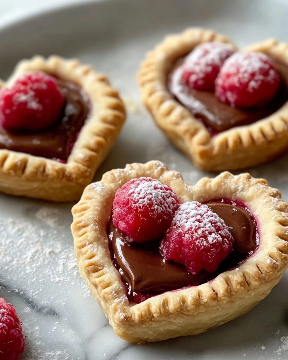 Raspberry Nutella Heart Pies