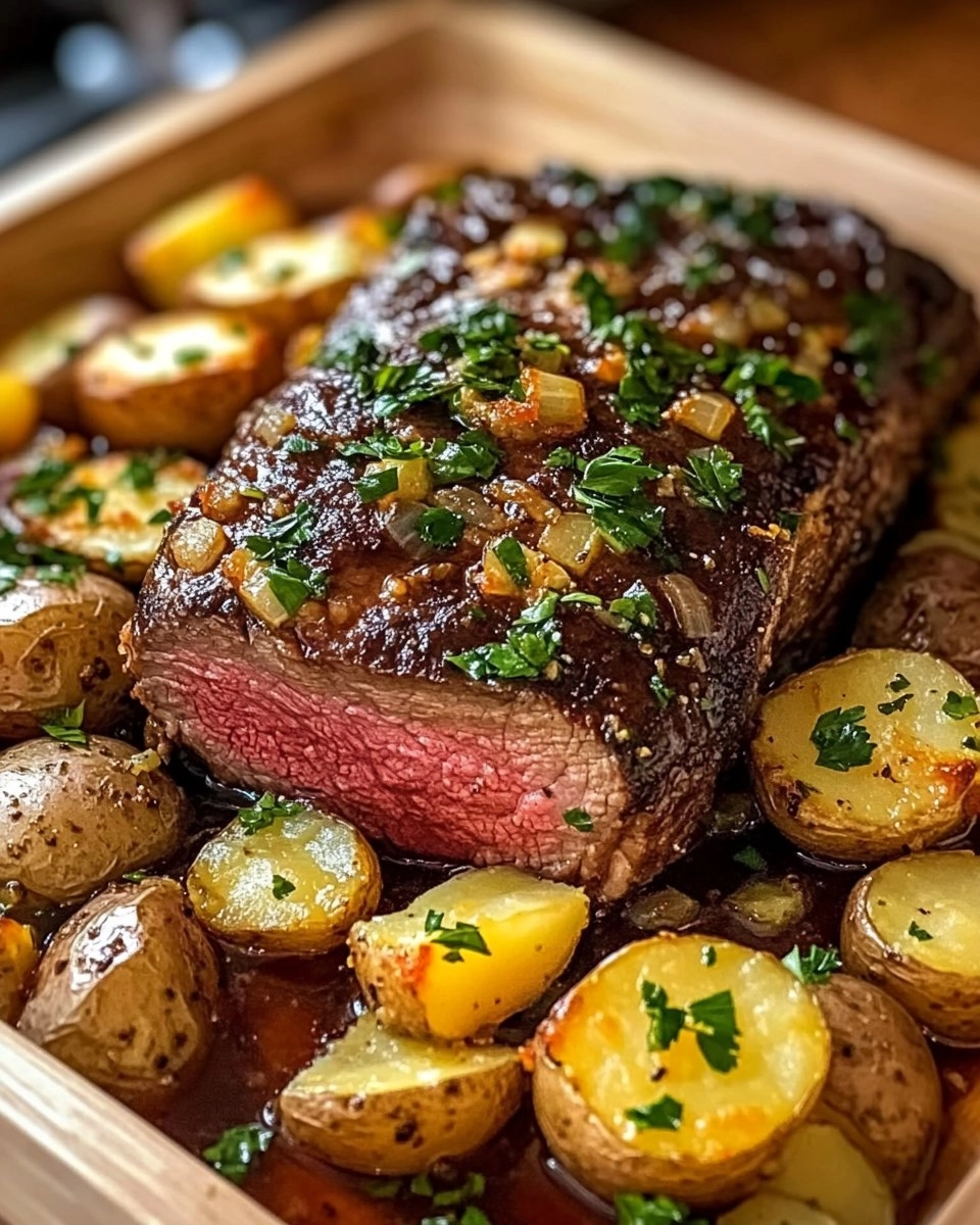 Roast Sirloin with Potato Bake