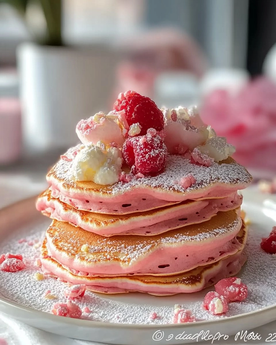 Romantic Brunch Ideas Pink Pancakes