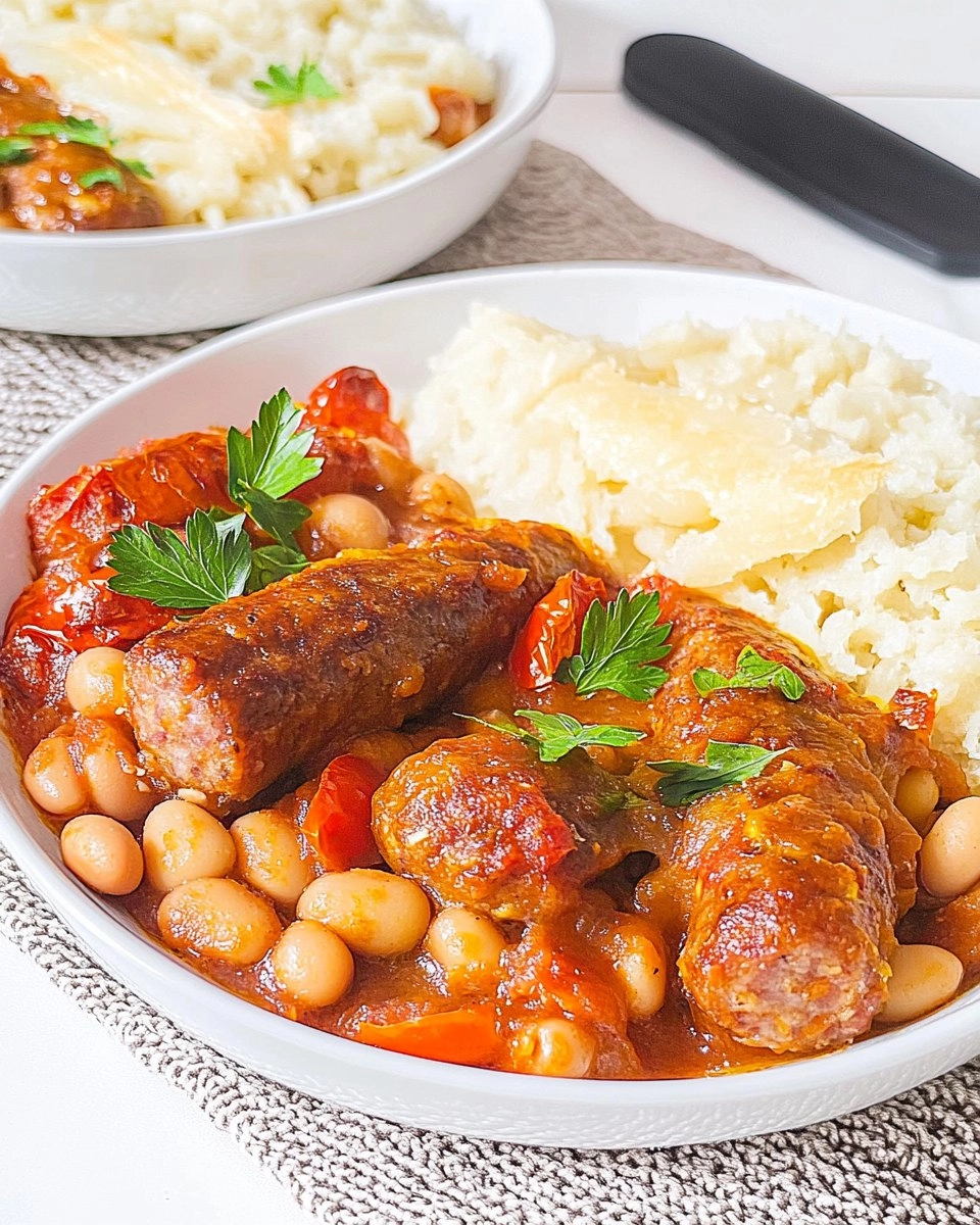 Sausage, Butter Bean & Tomato Tray Bake