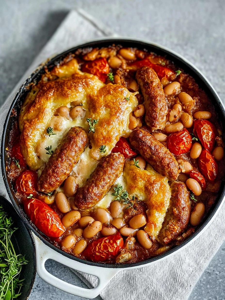 Sausage, Butter Bean & Tomato Tray Bake