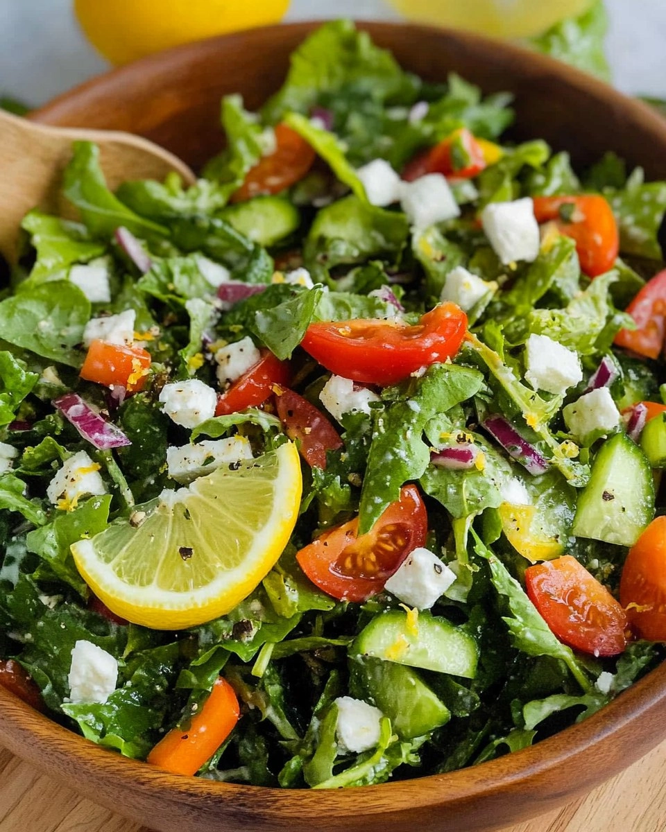 Spring Green Salad | Fresh Chopped Salad with Lemon Dressing