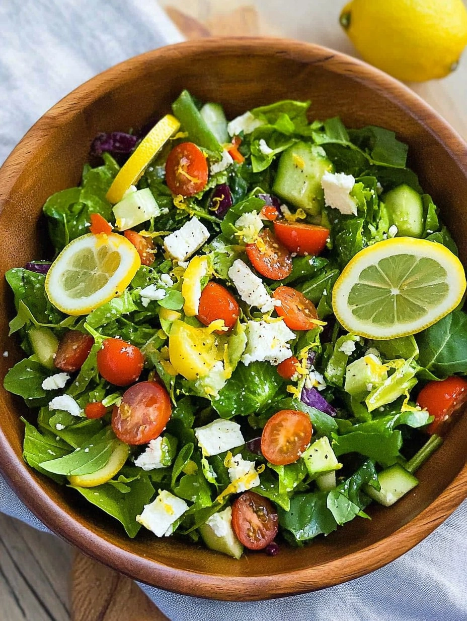 Spring Green Salad | Fresh Chopped Salad with Lemon Dressing