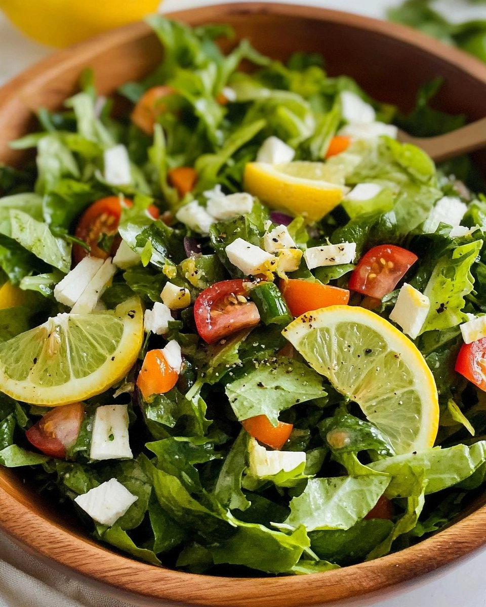 Spring Green Salad | Fresh Chopped Salad with Lemon Dressing