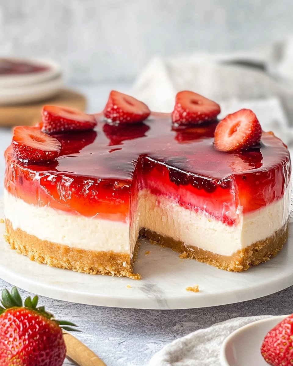 Strawberry Jelly Cheesecake