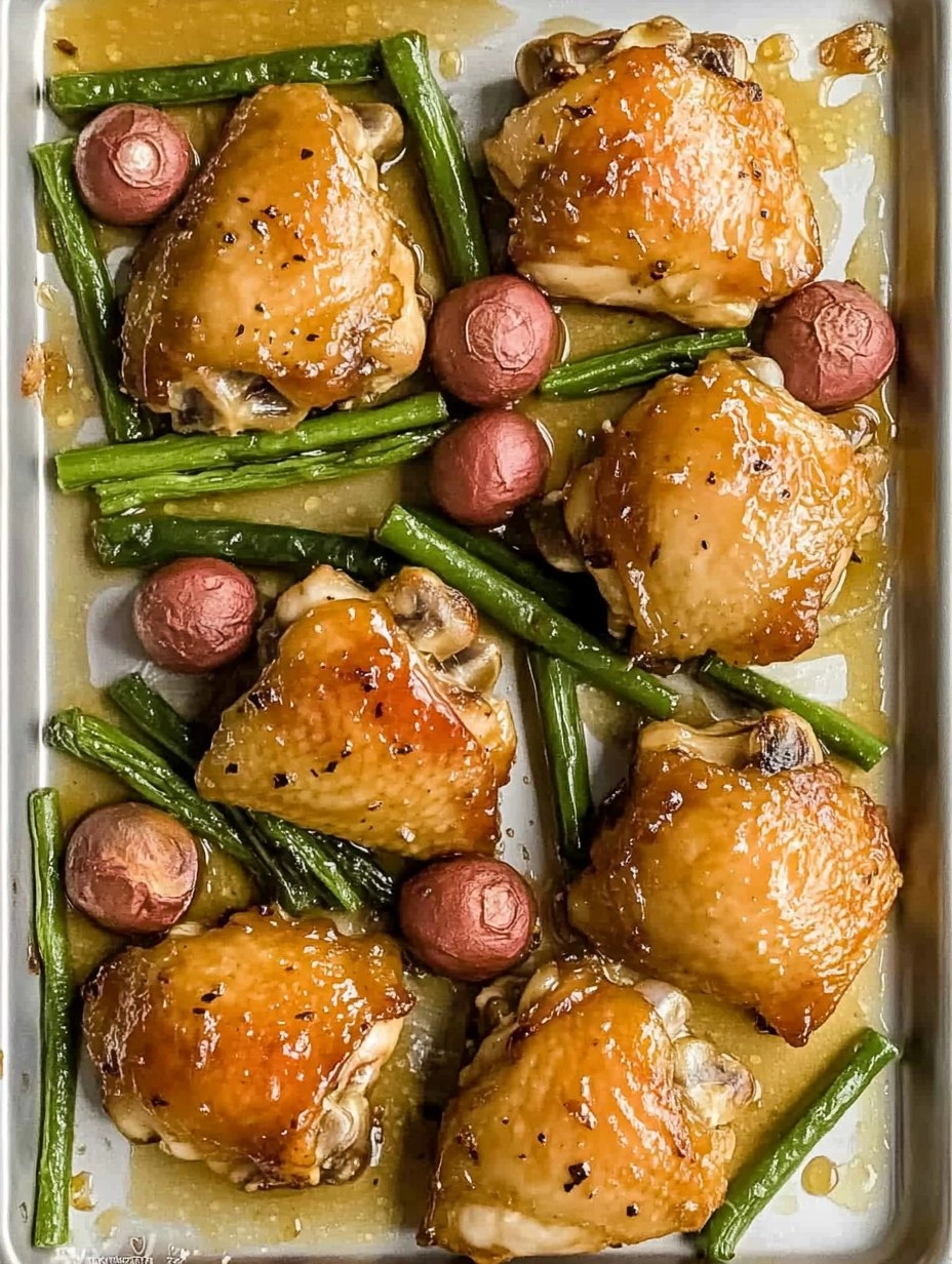 Baked Honey Garlic Chicken Thighs with Veggies