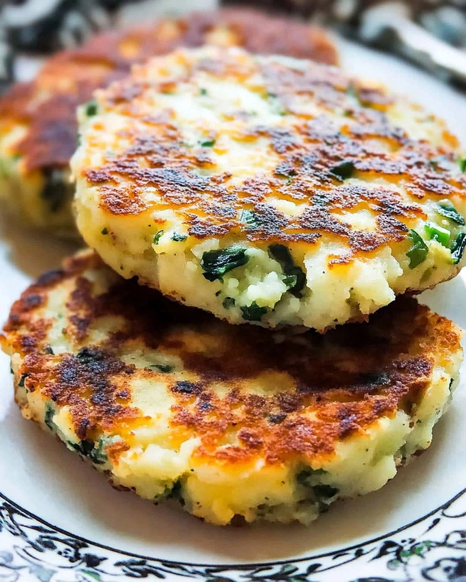 Cheesy Colcannon Potato Cakes with Scallions