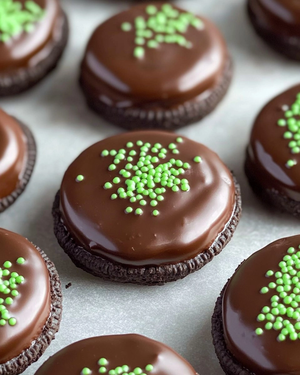 Chocolate Covered Mint Oreos