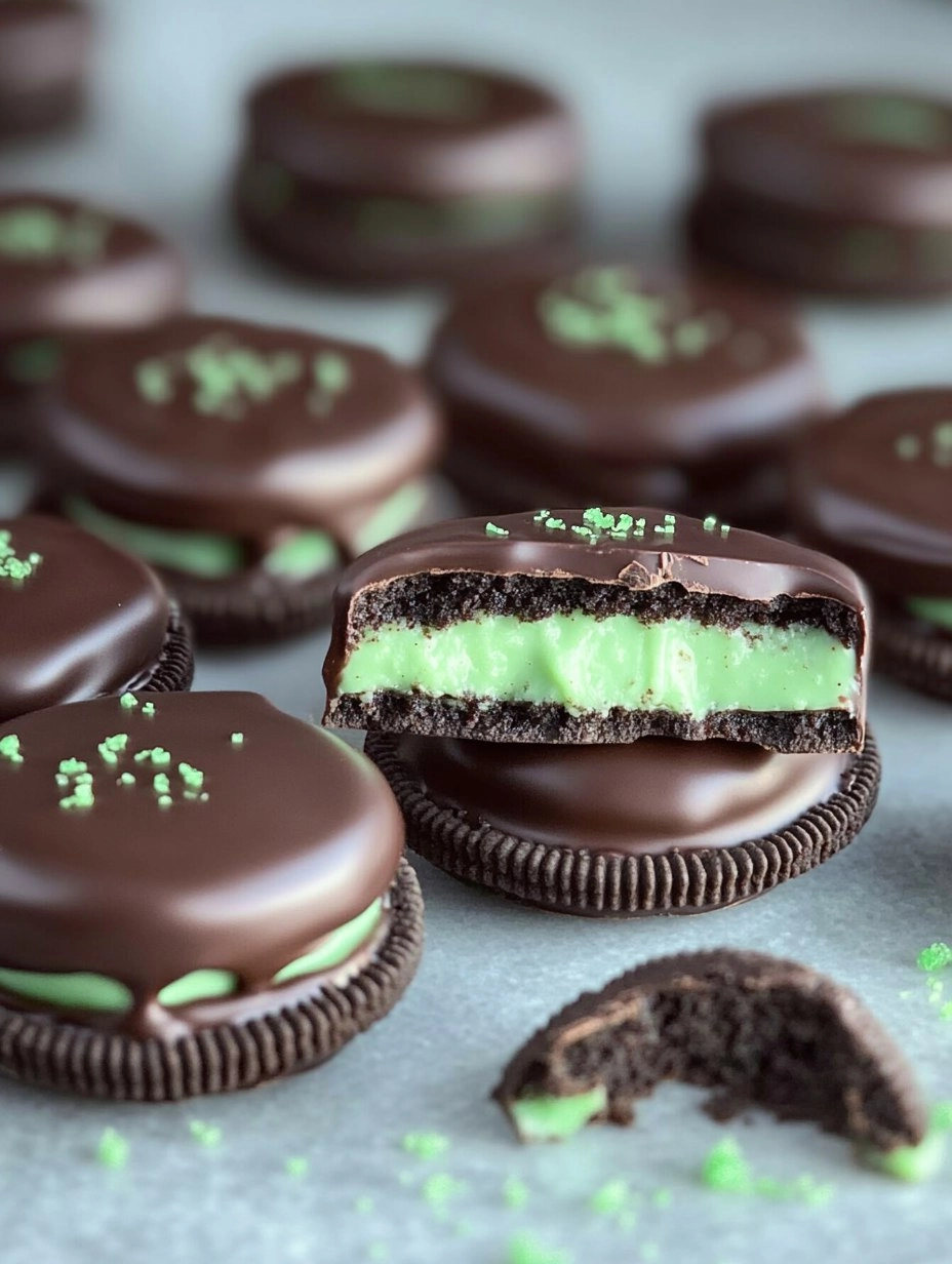 Chocolate Covered Mint Oreos