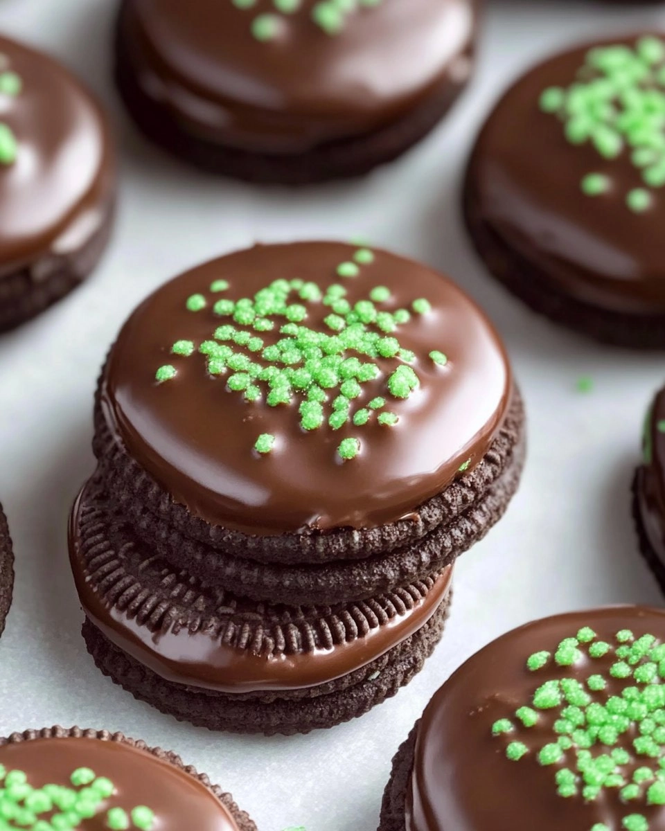 Chocolate Covered Mint Oreos