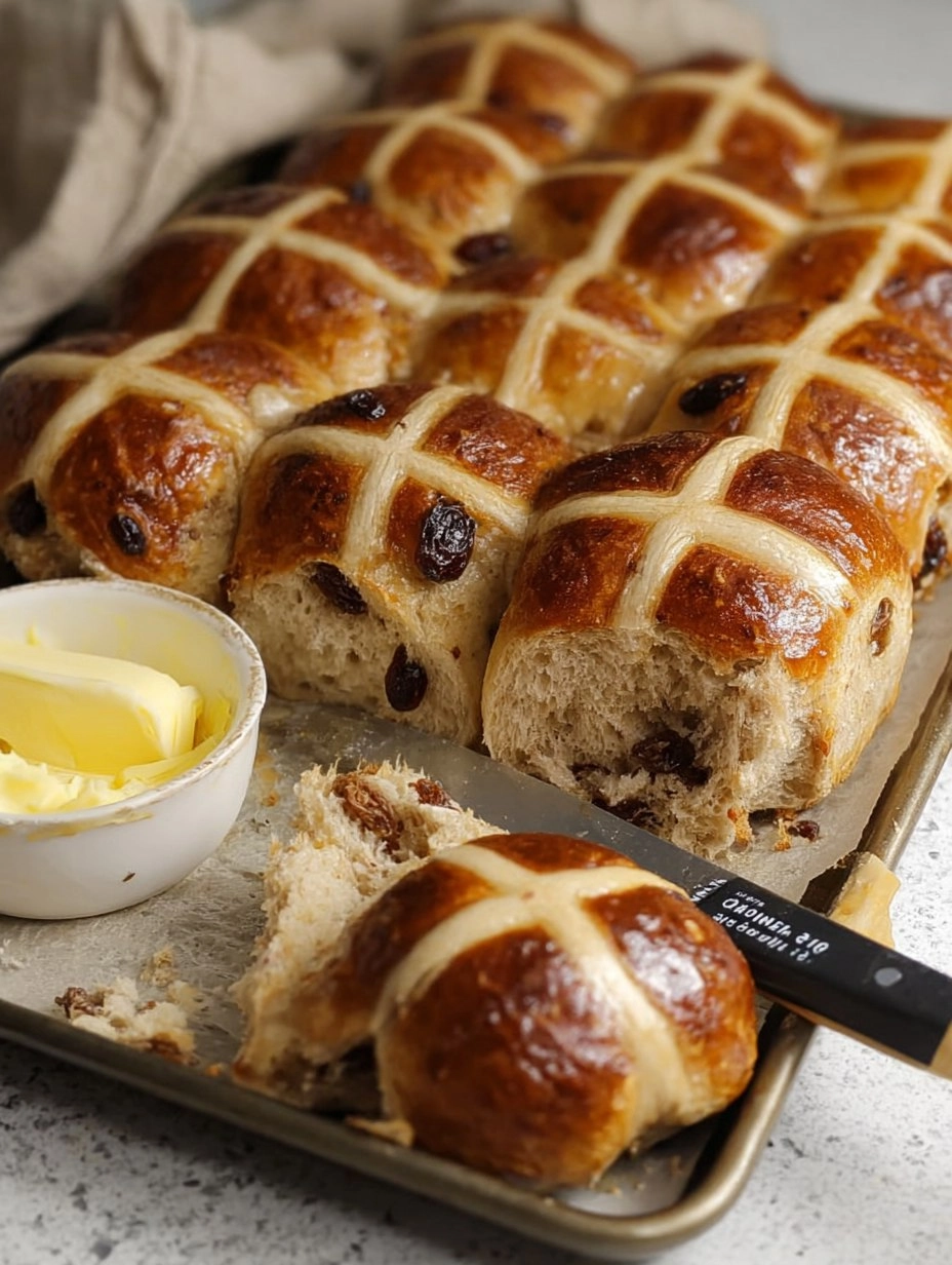 Cinnamon Raisin Hot Cross Buns (Make-Ahead Easter Rolls)