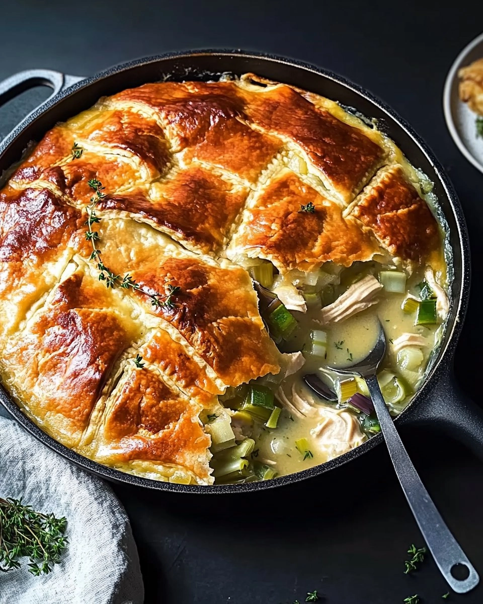 Cozy Chicken Pot Pie with Leeks & Thyme (Skillet Version)