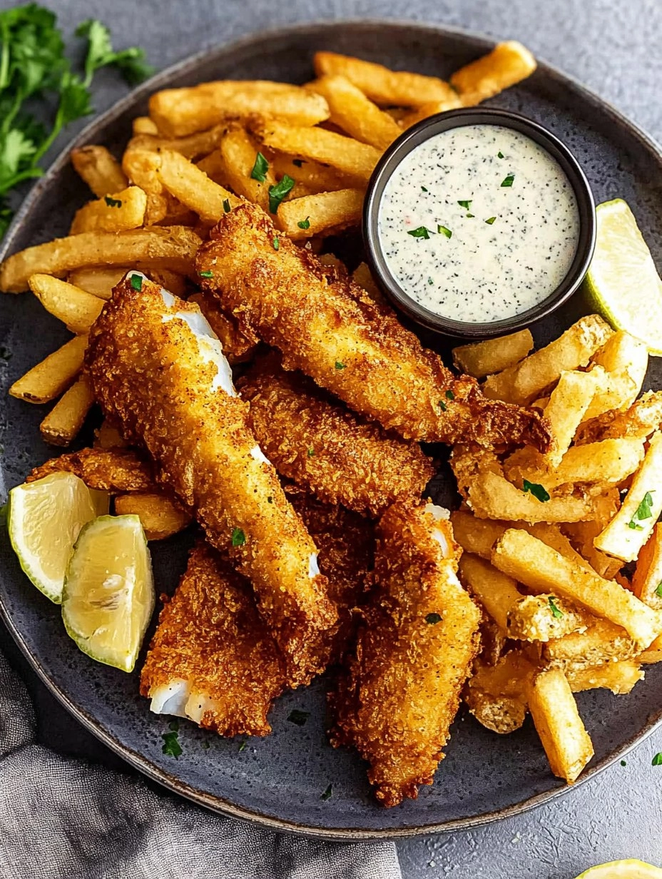 Crispy Baked Fish & Chips with Tartar Sauce