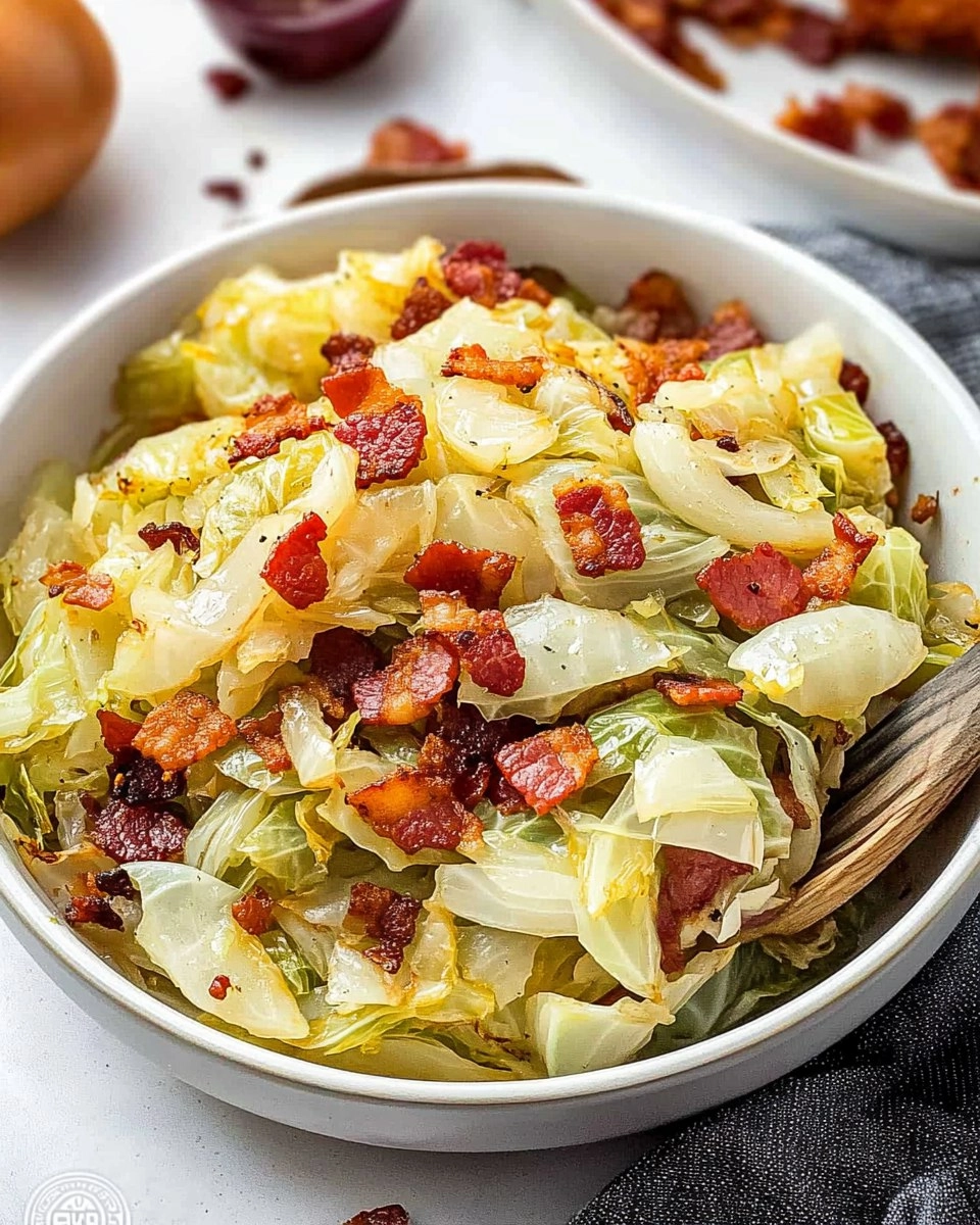 Crispy Pan-Fried Cabbage with Bacon & Onions