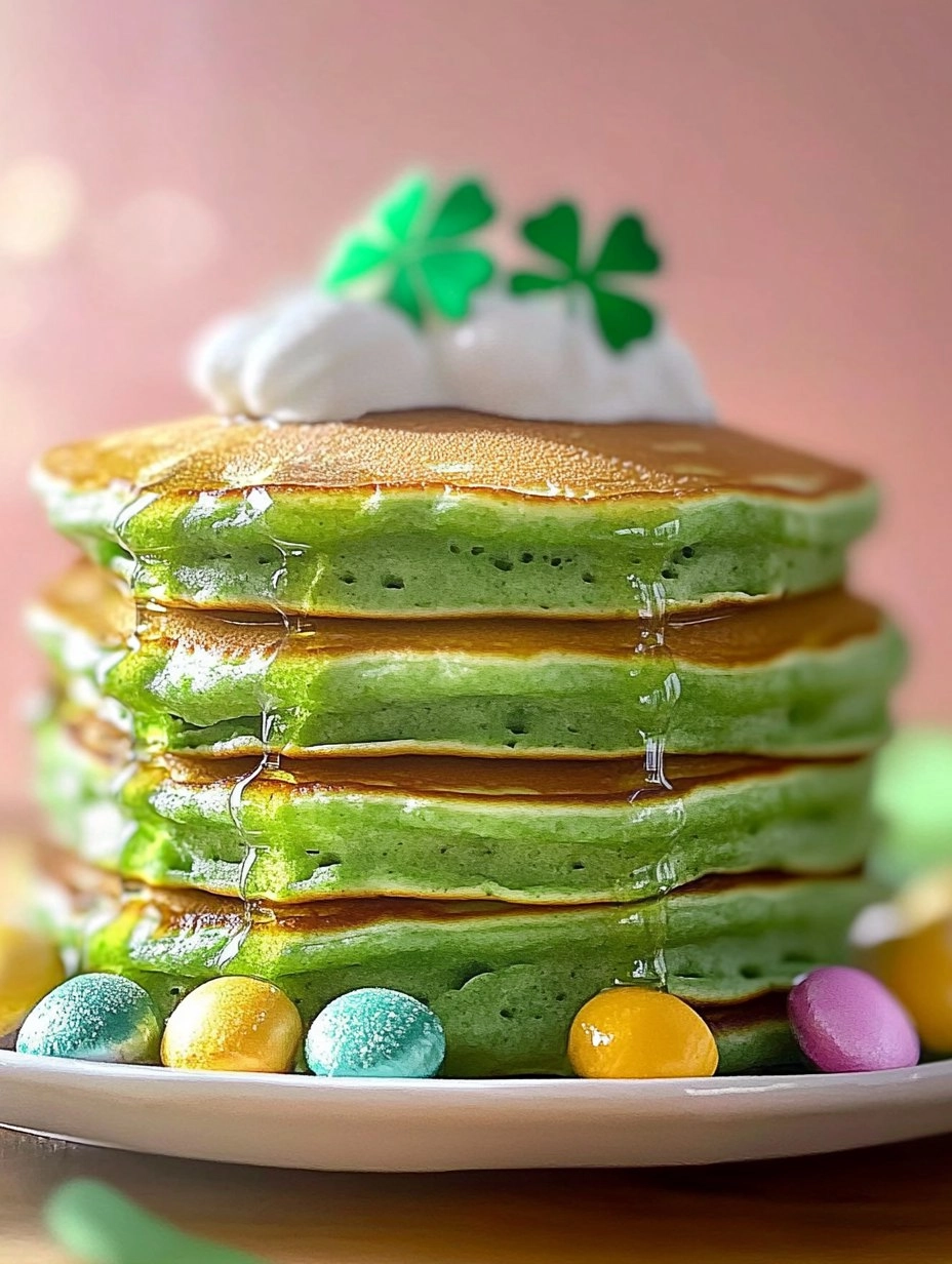 Fluffy St. Patricks Day Green Buttermilk Pancakes