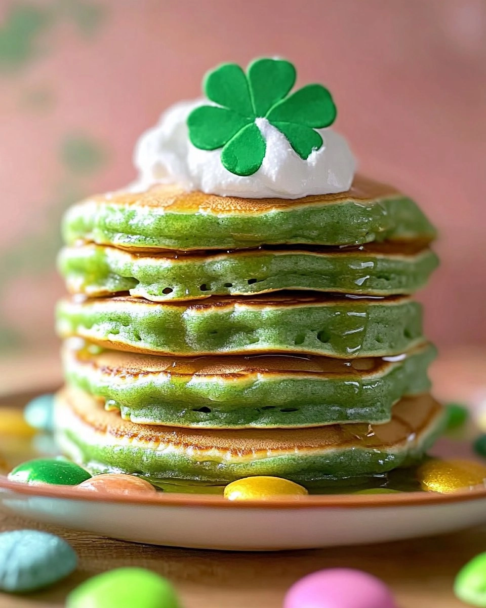 Fluffy St. Patricks Day Green Buttermilk Pancakes
