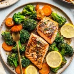 Honey-Garlic-Sheet-Pan-Salmon-with-Broccoli-Carrots-Recipe