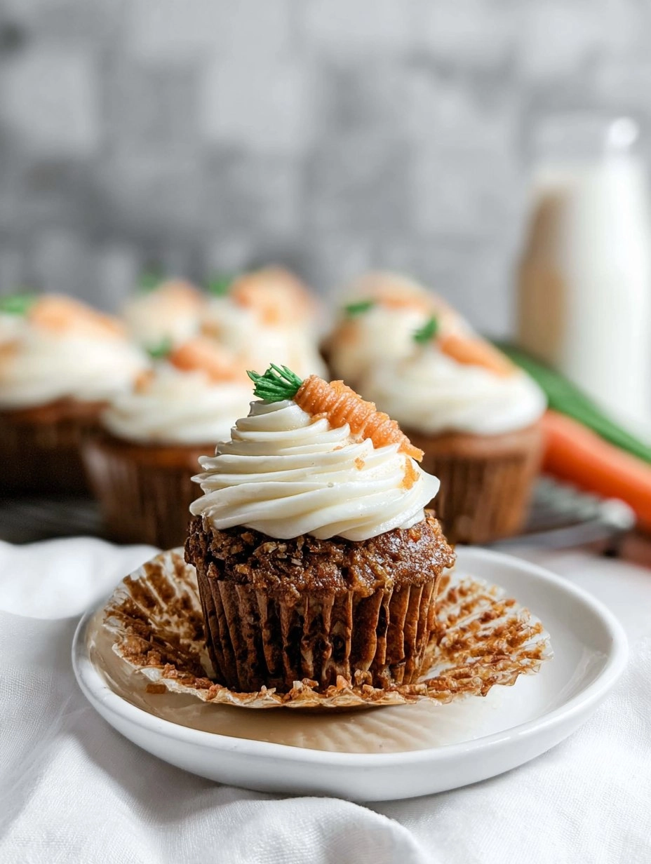 Moist Carrot Cupcakes with Cream Cheese Swirl
