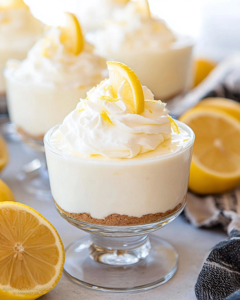 No-Bake Lemon Cheesecake Cups with Vanilla Cookie Crust