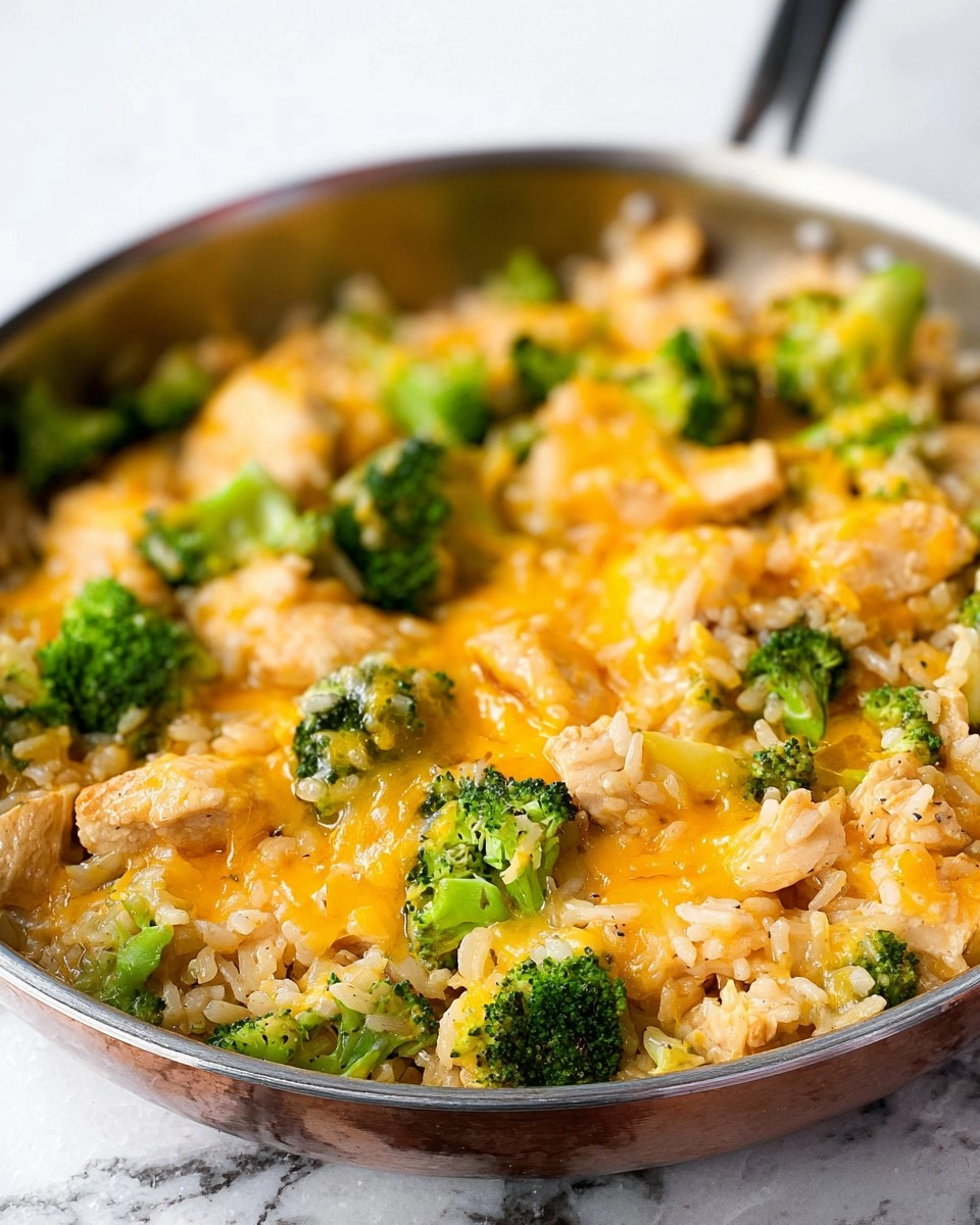 One Pan Cheesy Chicken Broccoli and Rice