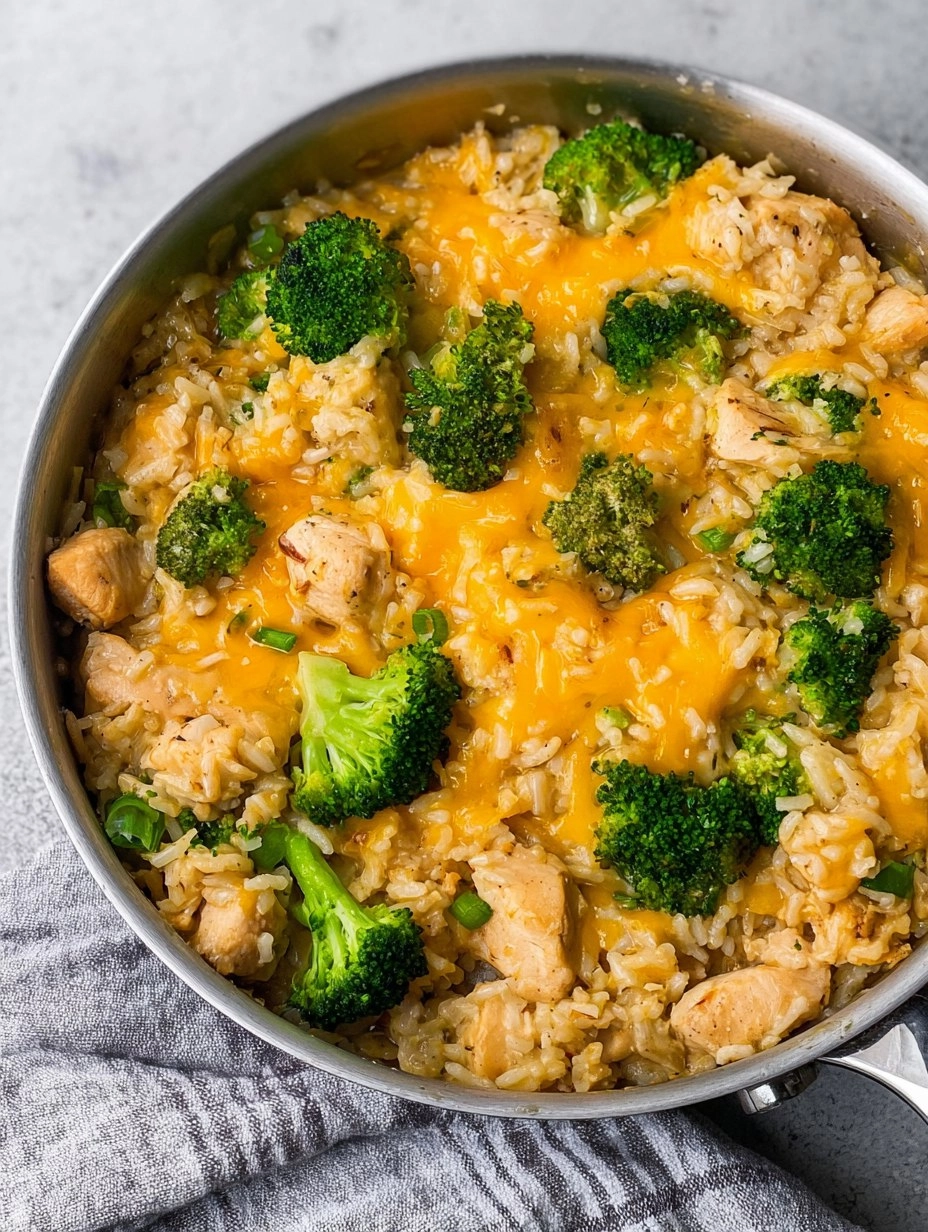 One Pan Cheesy Chicken Broccoli and Rice