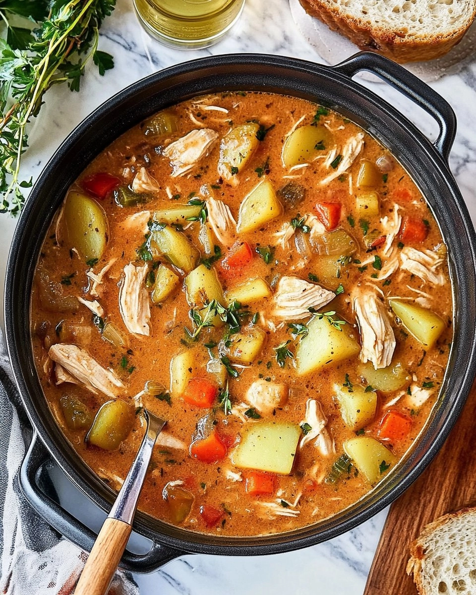 One-Pot Creamy Chicken & Potato Stew (Stovetop or Slow Cooker)