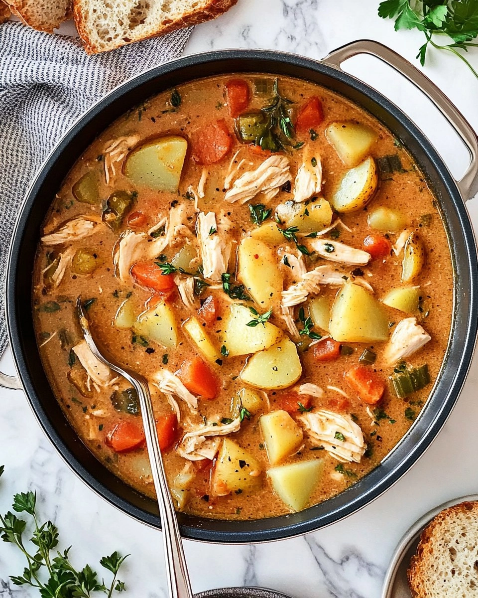 One-Pot Creamy Chicken & Potato Stew (Stovetop or Slow Cooker)