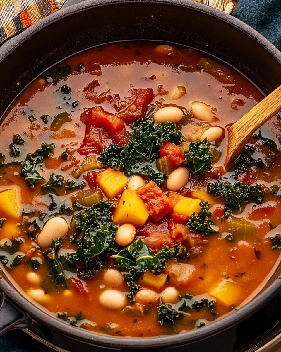 One-Pot Creamy Tuscan White Bean & Kale Soup