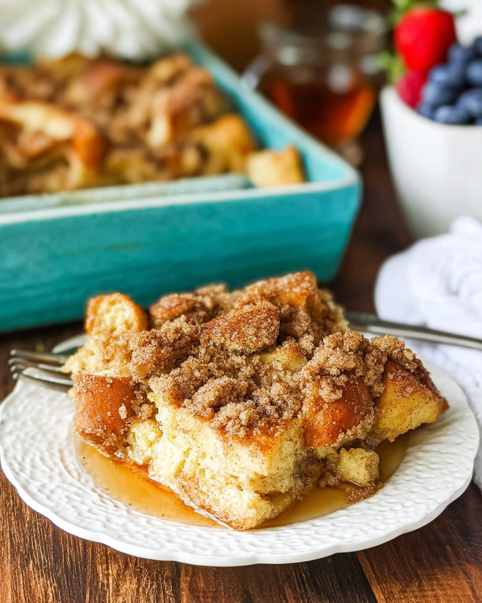 Overnight French Toast Casserole with Cinnamon Streusel