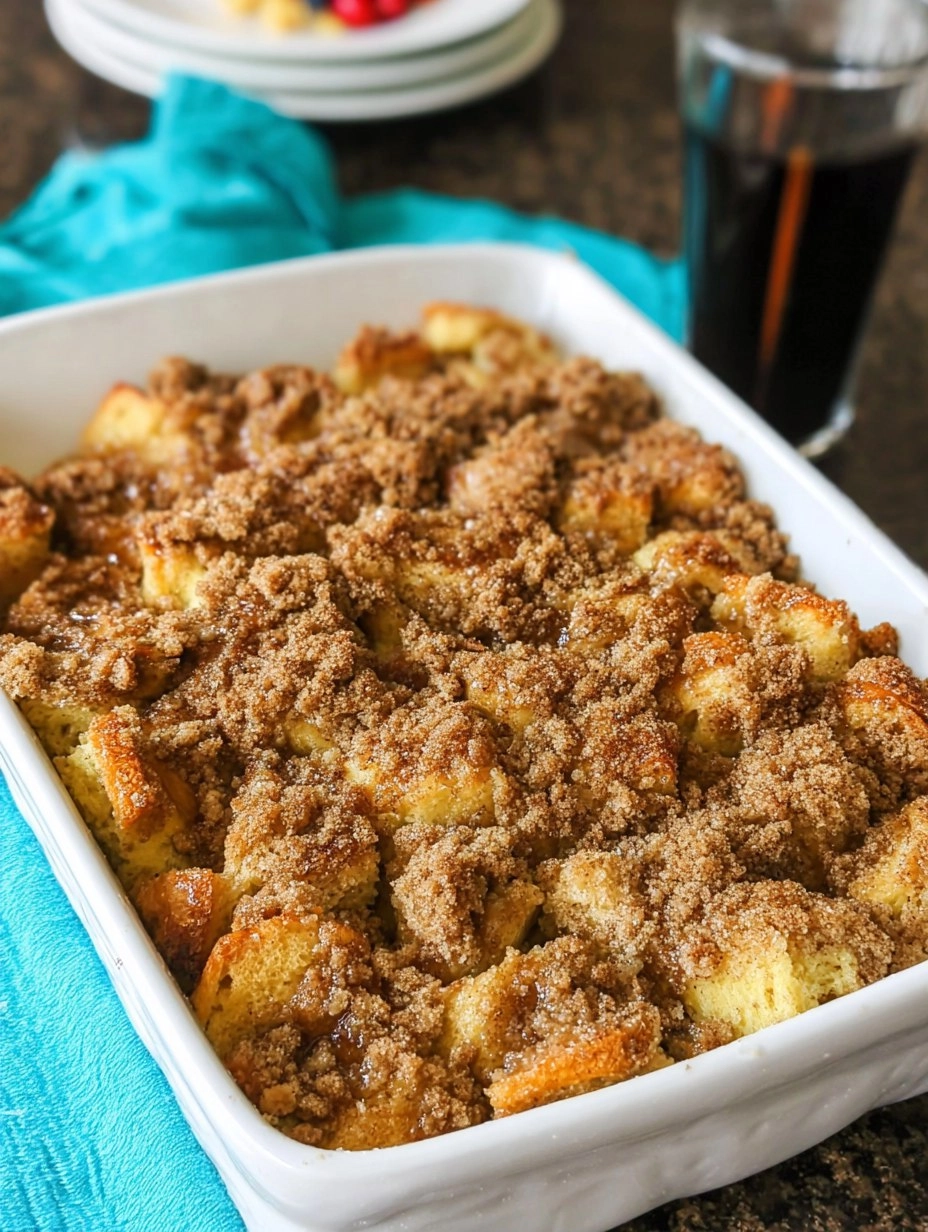 Overnight French Toast Casserole with Cinnamon Streusel