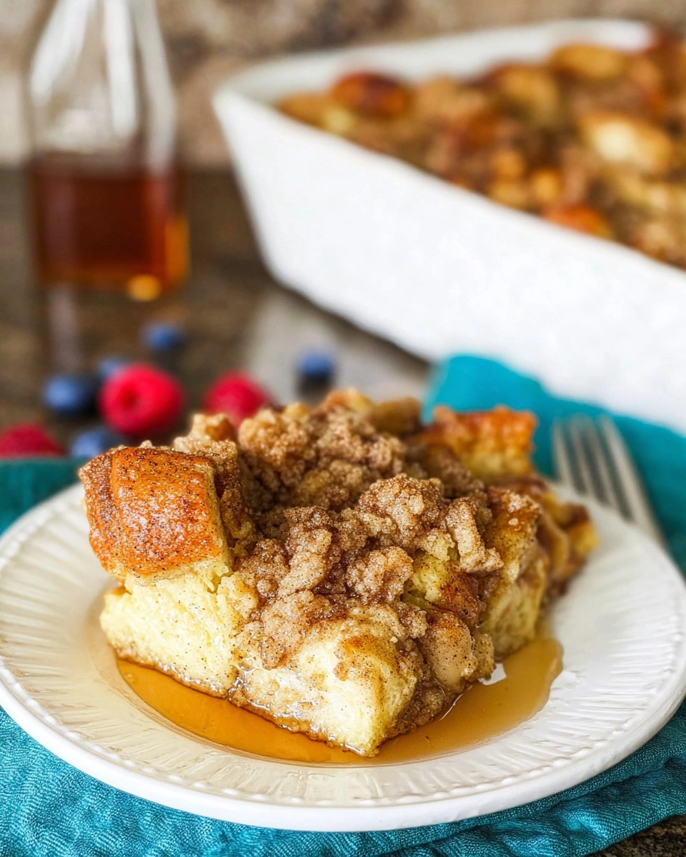 Overnight French Toast Casserole with Cinnamon Streusel