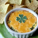 Shamrock-Spinach-Artichoke-Dip-with-Green-Tortilla-Chips-Recipe