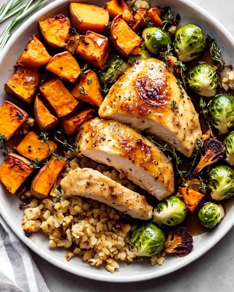 Sheet-Pan-Maple-Dijon-Chicken-with-Brussels-Sprouts-Sweet-Potatoes-Recipe