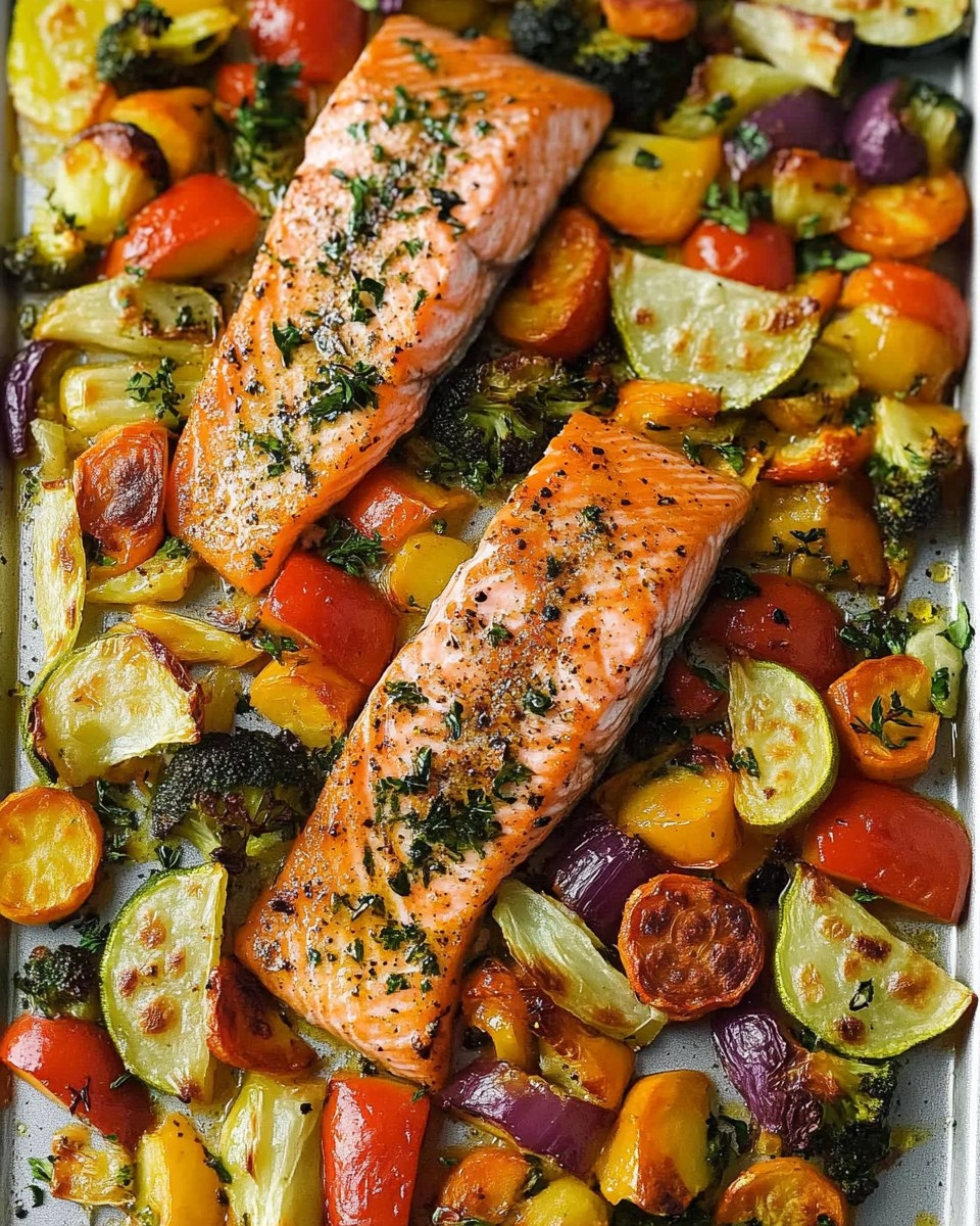 Sheet Pan Salmon | Baked Salmon with Roasted Vegetables