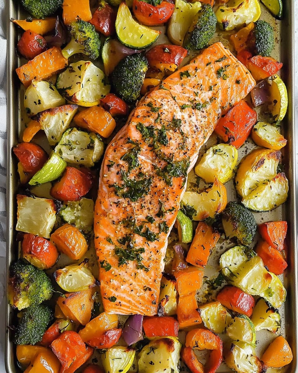 Sheet Pan Salmon | Baked Salmon with Roasted Vegetables