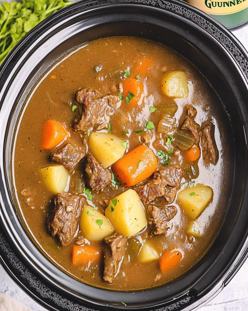 Slow Cooker Guinness Beef Stew with Potatoes & Carrots