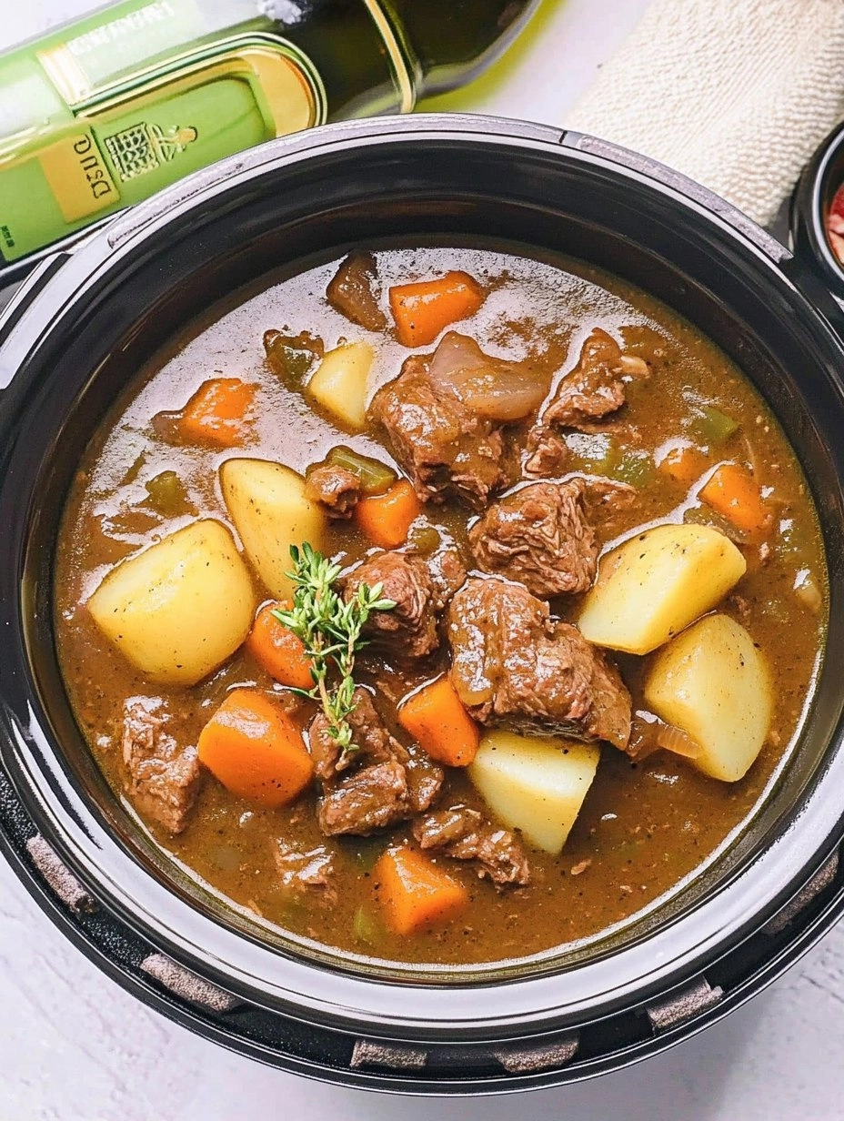 Slow Cooker Guinness Beef Stew with Potatoes & Carrots