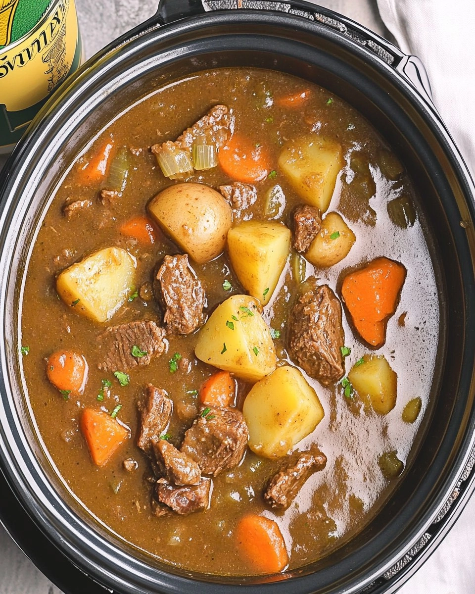 Slow Cooker Guinness Beef Stew with Potatoes & Carrots