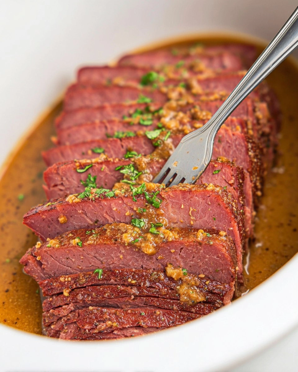 Slow Cooker Maple Mustard Corned Beef