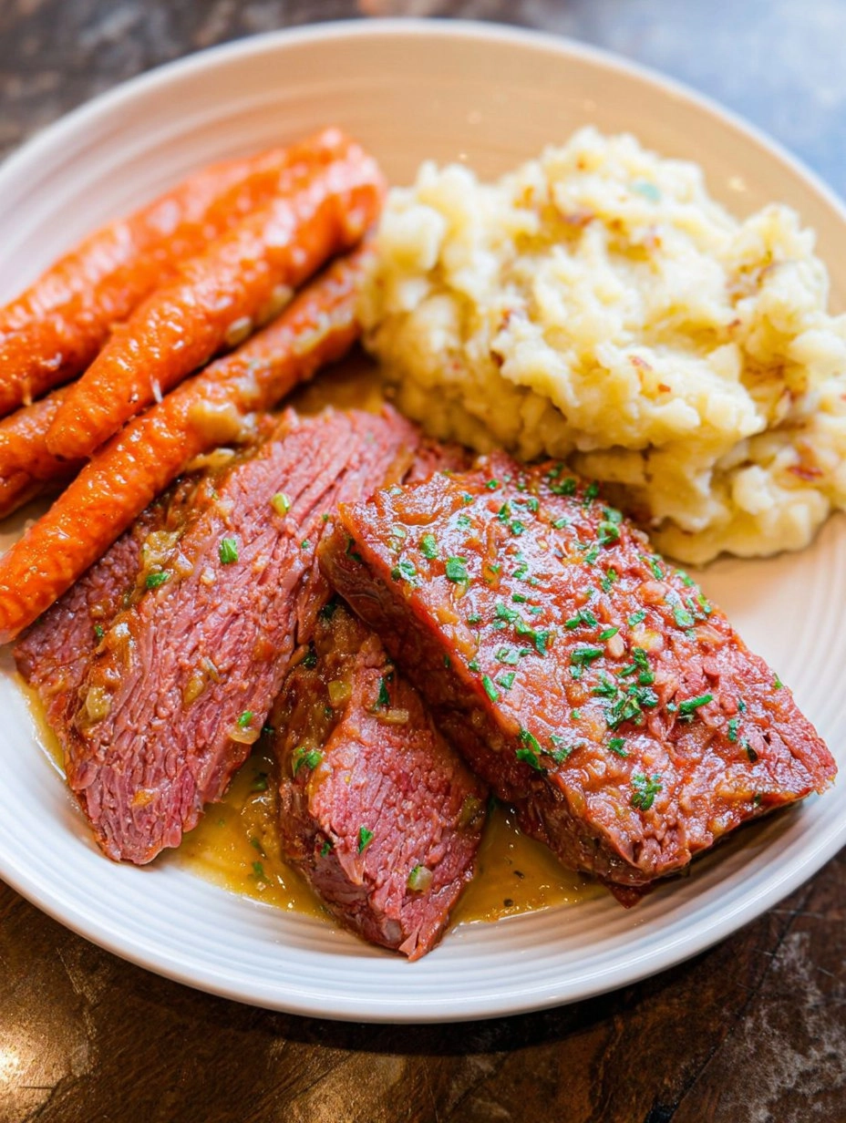 Slow Cooker Maple Mustard Corned Beef