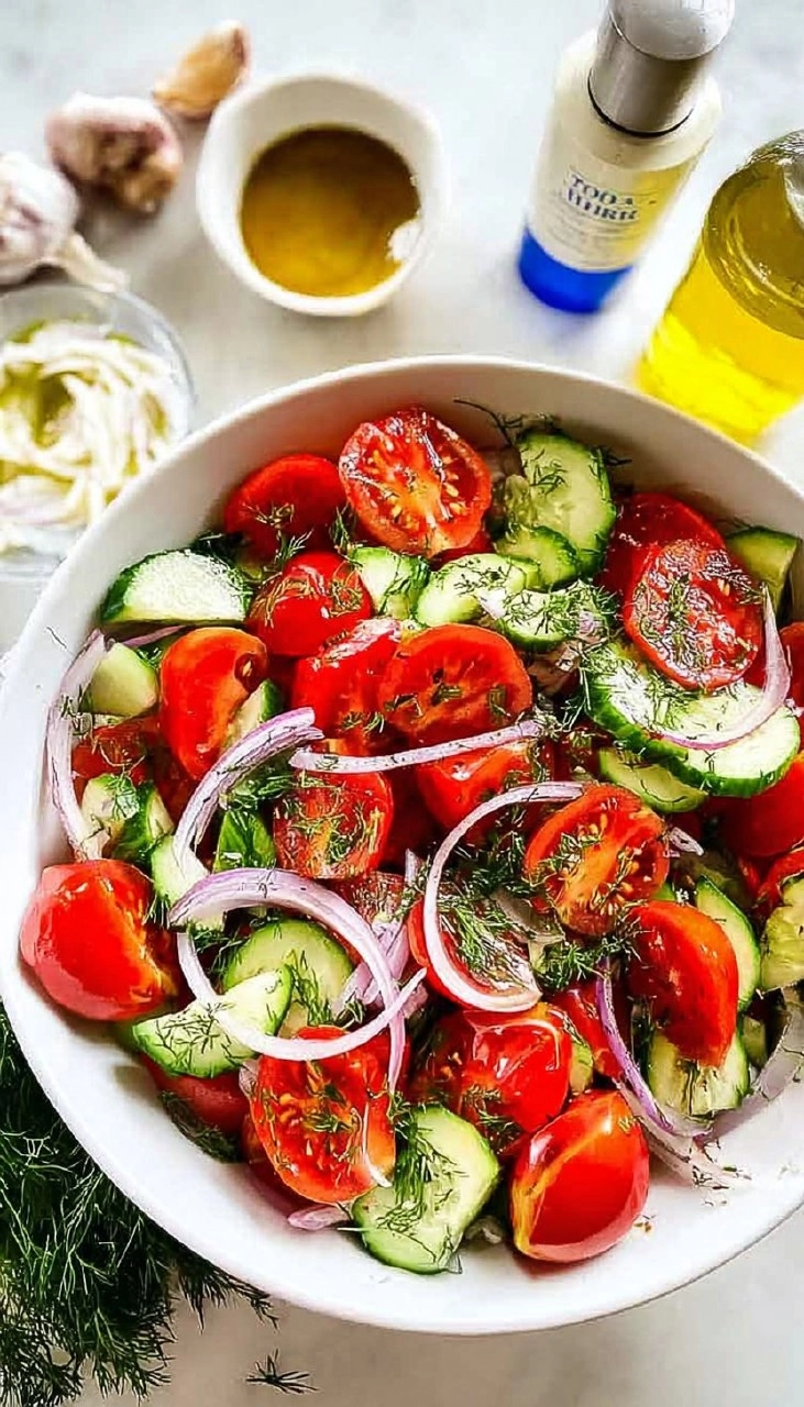 Easy Cucumber Tomato Dill Salad