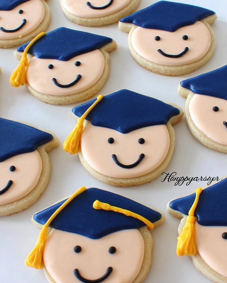Graduation Cap & Diploma Sugar Cookies