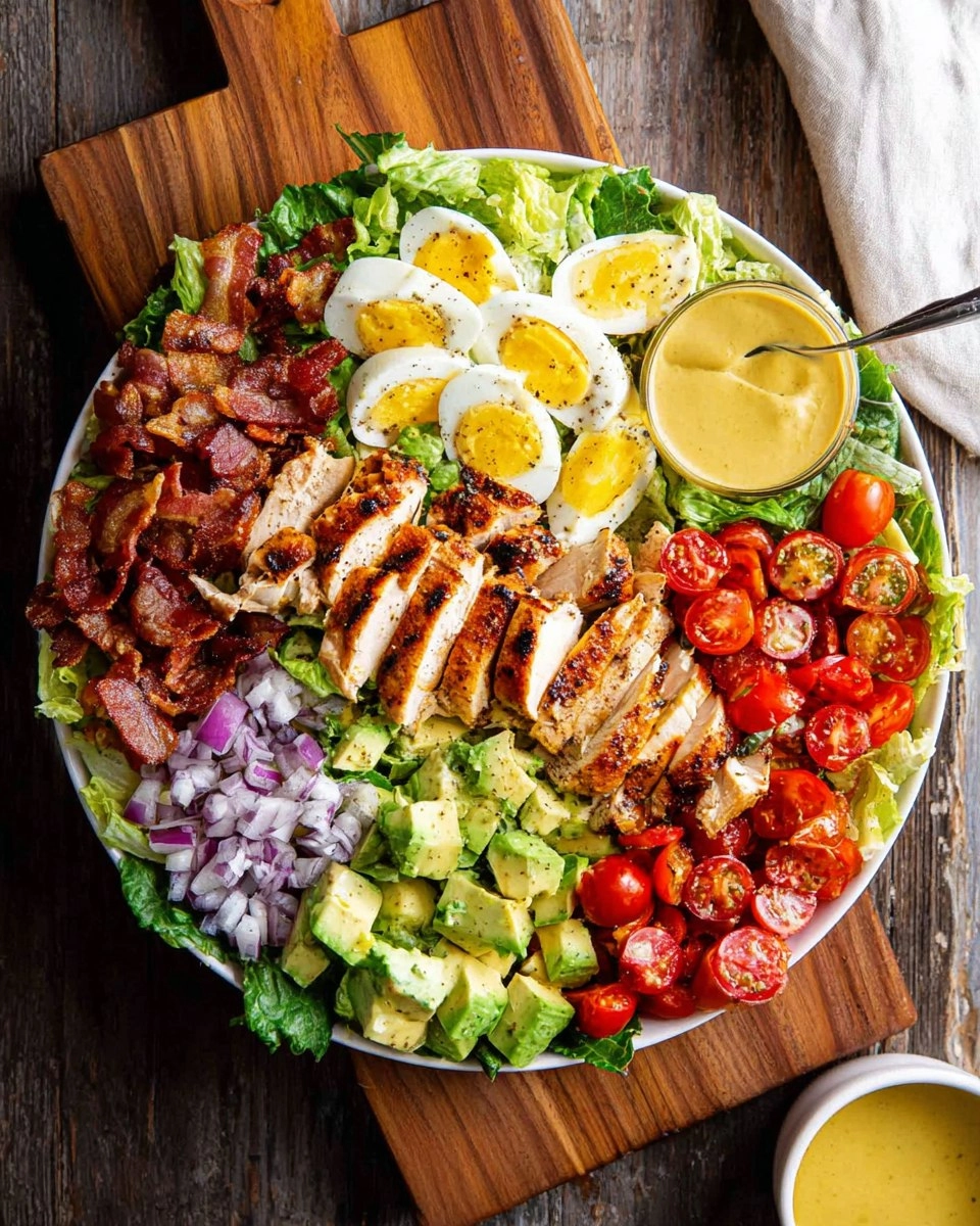 Healthy Grilled Chicken Cobb Salad with Honey Dijon Dressing