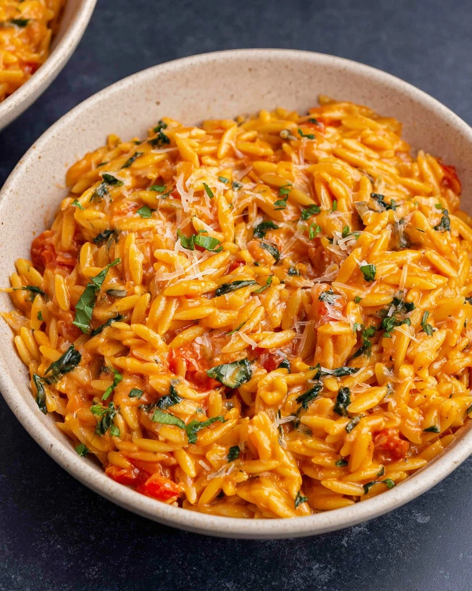 One Pot Creamy Tomato Orzo